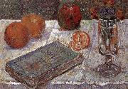 Paul Signac The still life having book and oranges Sweden oil painting artist